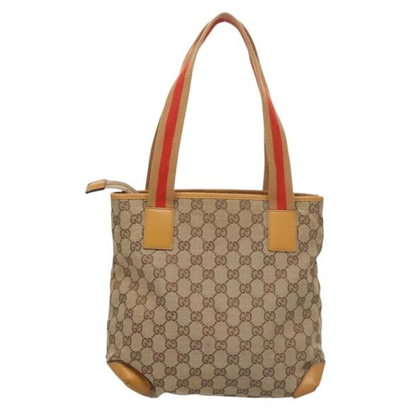 GUCCI GG Canvas Tote Bag Beige Silver 019 019 - Picture 3 of 16